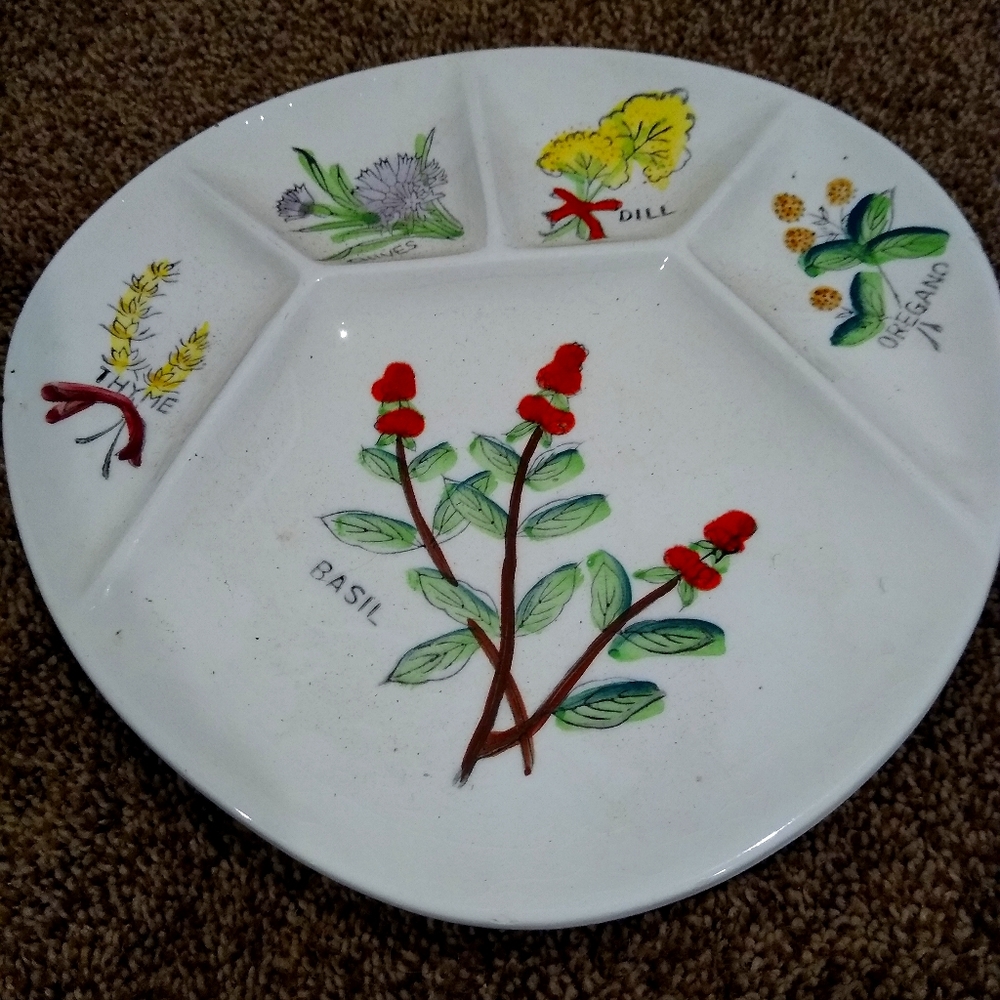 Vintage Gardener's Dream Herb Divided Plate platte